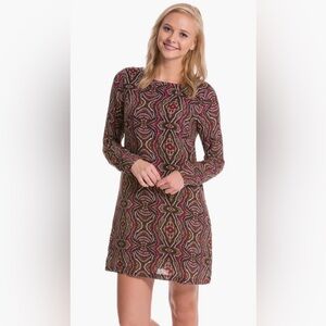 NWT Prana Long Sleeve Medallion Inspired Print Cece Dress - Mahogany - M